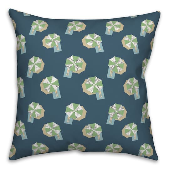 Umbrella Pattern Throw Pillow
